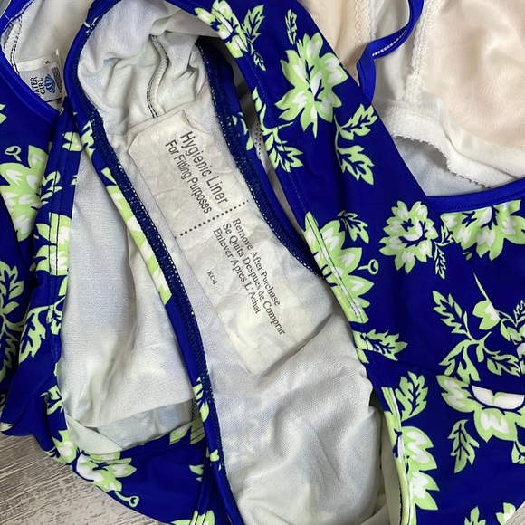 NWT Water Girl Slide T 1 Piece Blue Green Floral Swimsuit XL - Picture 6 of 6